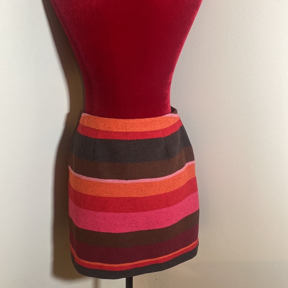 LOFT Petites Fall Colorful Multicolored Polyester Mini Skirt - Picture 4 of 7